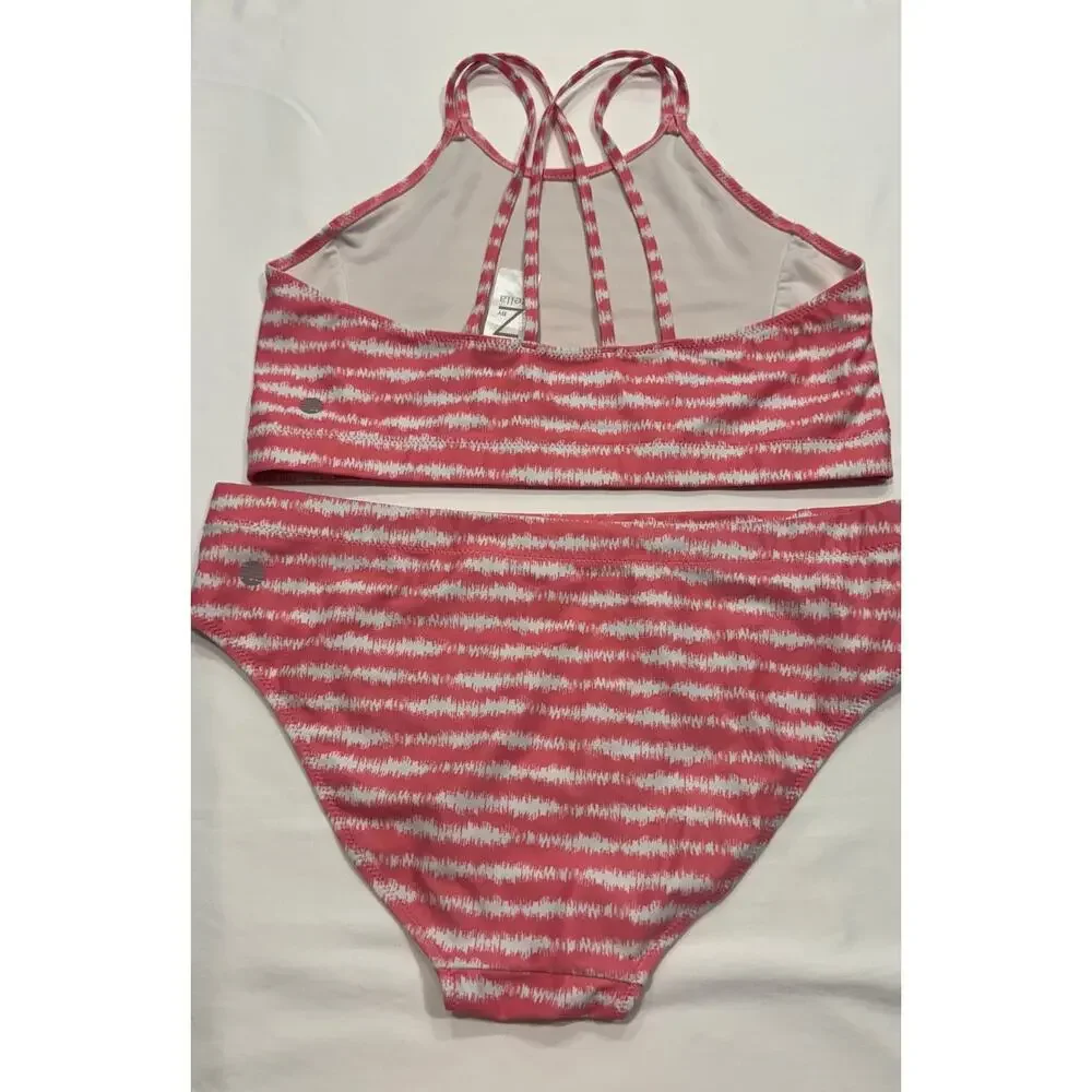 Z by Zella Girl‎ Strappy 2-piece Swimsuit Size 16 Pink Static Shibori Print
